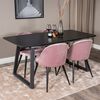 Venture Home Esszimmerst&uuml;hle 2 Stk. Velvet Samt Schwarz und Altrosa