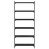 vidaXL B&uuml;cherregal 6 B&ouml;den Schwarz 80x30x188 cm Holzwerkstoff