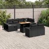vidaXL 11-tlg. Garten-Sofagarnitur mit Kissen Schwarz Poly Rattan