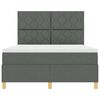 vidaXL LED Boxspringbett mit Matratze Dunkelgrau 160 x 200 cm Stoff