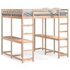 vidaXL Hochbett mit Schreibtisch & Leiter 140x200 cm Massivholz Kiefer