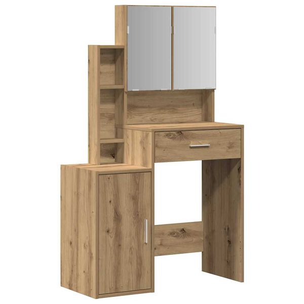 vidaXL Schminktisch Artisan-Eiche 80 x 35 x 132 cm Holzwerkstoff