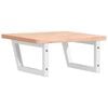 vidaXL Waschbeckenregal Wandmontage Stahl und Massivholz Buche