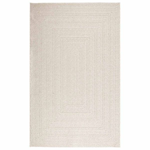 vidaXL Teppich ZIZUR Creme 160x230 cm Jute-Optik Indoor und Outdoor