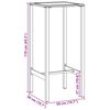 vidaXL Bartisch Schwarz 50x50x110 cm Pulverbeschichteter Stahl