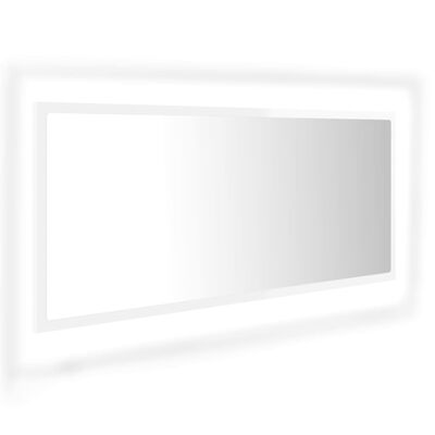 vidaXL LED-Badspiegel Hochglanz-Weiß 100x8,5x37 cm Acryl