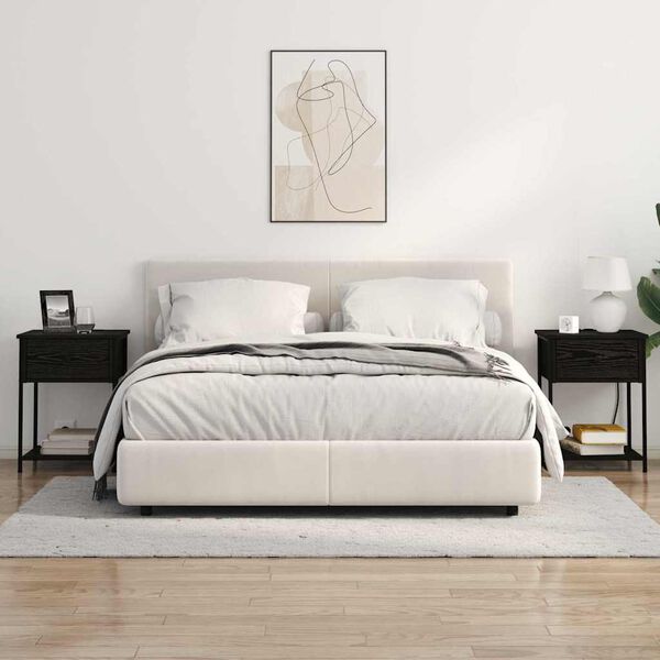 vidaXL Nachttisch Schwarz Eichen-Optik 42 x 41 x 56 cm Holzwerkstoff
