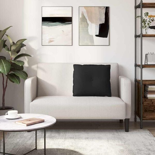 vidaXL R&uuml;ckenkissen Schwarz 60 x 50 cm Mikrofaserstoff