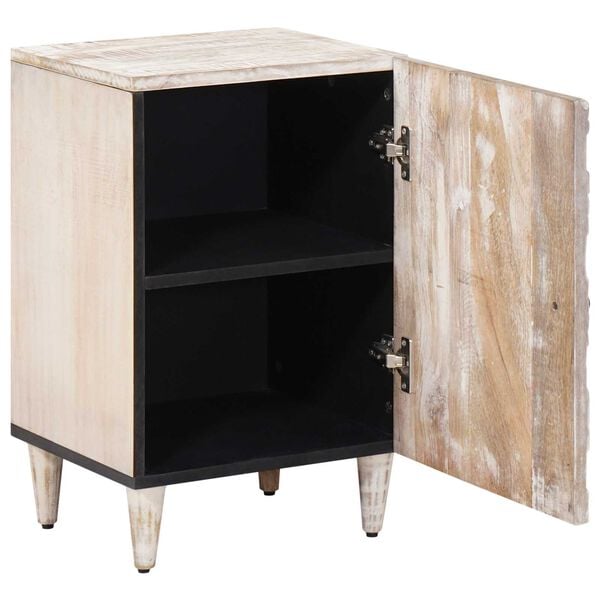 vidaXL Badezimmerschrank Wei&szlig; 38 x 33,5 x 58 cm Massivholz Mango