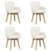 vidaXL Drehstuhl Esszimmer 4 pcs Boucl&eacute; Creme 54 x 58 x 87 cm
