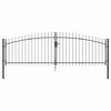 vidaXL Doppeltor CORONA 400 x 199,5 cm Abschlie&szlig;bar Stahl Grau