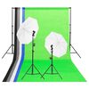 vidaXL Fotostudio-Beleuchtung Set mit Hintergr&uuml;nden & Schirmen
