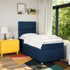 vidaXL Boxspringbett mit Matratze Blau 90x200 cm Stoff