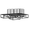 vidaXL Garten-Sofa-Set mit Kissen 5 pcs Schwarz Aluminium