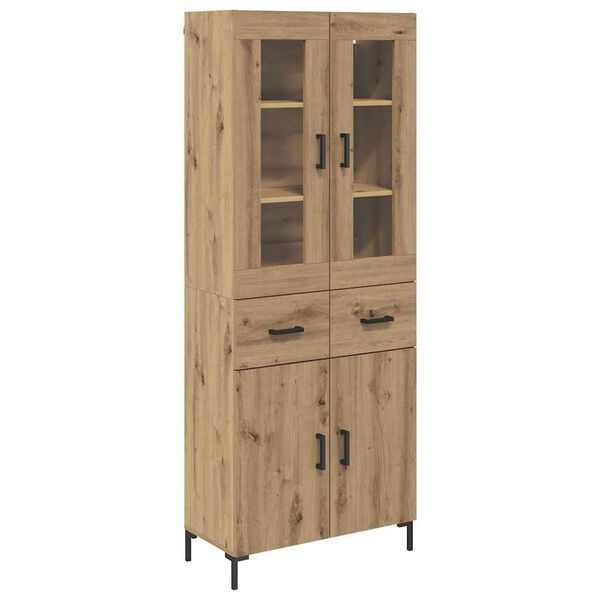 vidaXL Highboard mit Schubladen 2 pcs Artisan-Eiche Holzwerkstoff