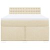 vidaXL Boxspringbett mit Matratze Creme 140x200 cm Stoff