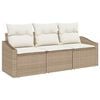 vidaXL Gartensofa-set 3 Stk. Beige und Wei&szlig; Poly-Rattan