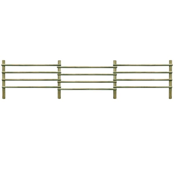 vidaXL Gartenzaun Kiefernholz Impr&auml;gniert 6 m