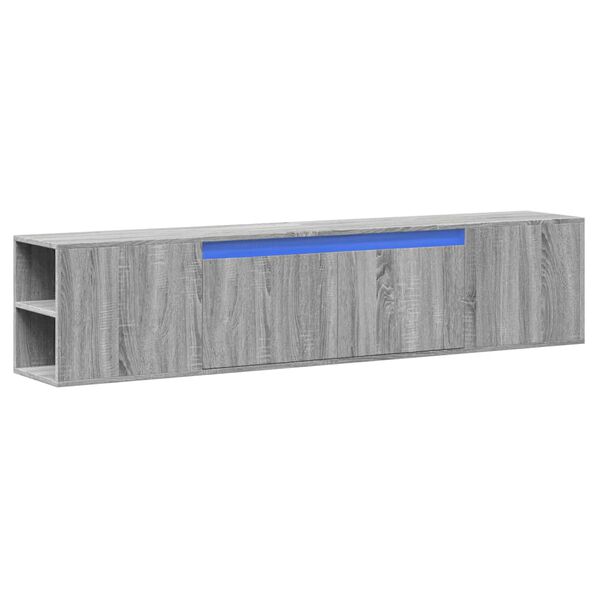 vidaXL TV-Wandschrank mit LED-Beleuchtung Grau Sonoma 180x31x39,5 cm