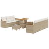 vidaXL Gartensofa-set 10 Stk. Beige Poly-Rattan