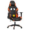 vidaXL Gaming-Stuhl mit Massage & Fu&szlig;st&uuml;tze Schwarz Orange Kunstleder