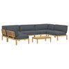 vidaXL Sofa Set mit Kissen Uni 6 pcs Anthrazit Massivholz Akazie