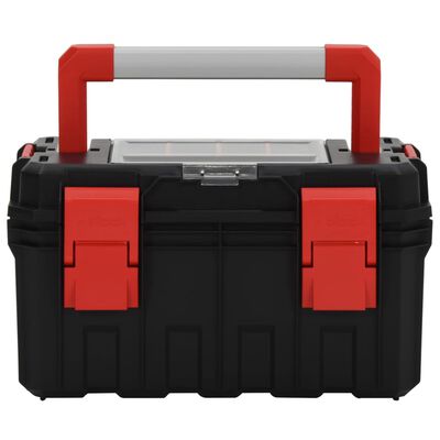 vidaXL Werkzeugkoffer Schwarz und Rot 45x28x26,5 cm