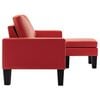 vidaXL 3-Sitzer-Sofa mit Hocker Rot Kunstleder