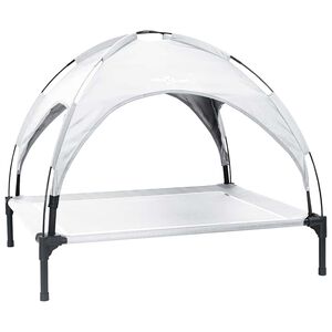 vidaXL Hundebett 90 x 81 x 80,5 cm Stahl Silber Grau