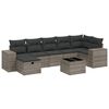 vidaXL 7-tlg. Garten-Sofagarnitur mit Kissen Grau Poly Rattan