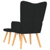 vidaXL Relaxsessel mit Hocker Schwarz Stoff