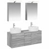 vidaXL Badezimmerm&ouml;bel-Set 5 stk. Grau Sonoma Ingenieurholz und Glas