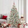 vidaXL K&uuml;nstlicher Weihnachtsbaum Gr&uuml;n und Wei&szlig; 180 cm PVC und Metall