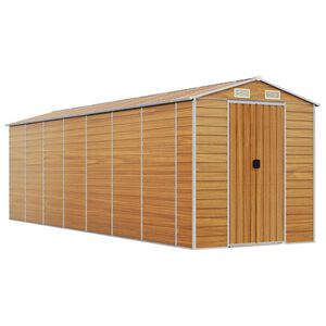 vidaXL Ger&auml;tehaus Hellbraun 191x640x198 cm Verzinkter Stahl