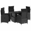 vidaXL Outdoortisch-Set 5 stk. Schwarz Poly-Rattan