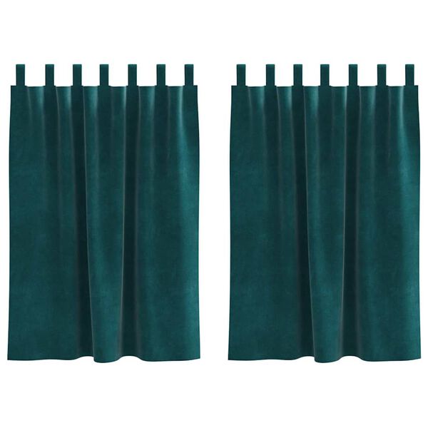 vidaXL Verdunkelungsvorh&auml;nge 2 pcs Dunkelgr&uuml;n 140 x 140 cm Samt