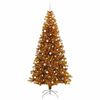vidaXL Weihnachtsbaum mit 300 LEDs mit St&auml;nder Gold 240 cm PET