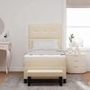 vidaXL Boxspringbett mit Matratze mit Kopfteil Creme 80 x 200 cm Stoff
