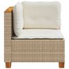 vidaXL Garten-Ecksofa mit Kissen Beige Poly Rattan