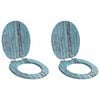 vidaXL Toilettensitz 2 pcs Blau 43,8 x 37,8 cm MDF-Platte