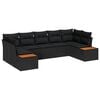 vidaXL Gartensofa-set 7 stk. Schwarz Poly-Rattan