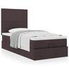 vidaXL Ottoman-Bett mit Matratze Dunkelbraun 90x190 cm Stoff