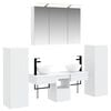 vidaXL Badezimmerm&ouml;bel-Set 6 stk. Wei&szlig; Ingenieurholz und Glas