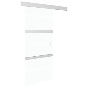 vidaXL Schiebet&uuml;r ESG-Glas und Aluminium 90x212 cm Silbern
