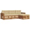 vidaXL Outdoor-Sofagarnitur mit Kissen 4 pcs Natur und Beige