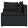 vidaXL 4-tlg. Garten-Lounge-Set mit Auflagen Poly Rattan Schwarz