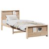 vidaXL Bettrahmen mit Regal Braun 100 x 200 cm Massives Kiefernholz