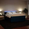 vidaXL Boxspringbett mit Matratze Blau 180x200 cm Samt