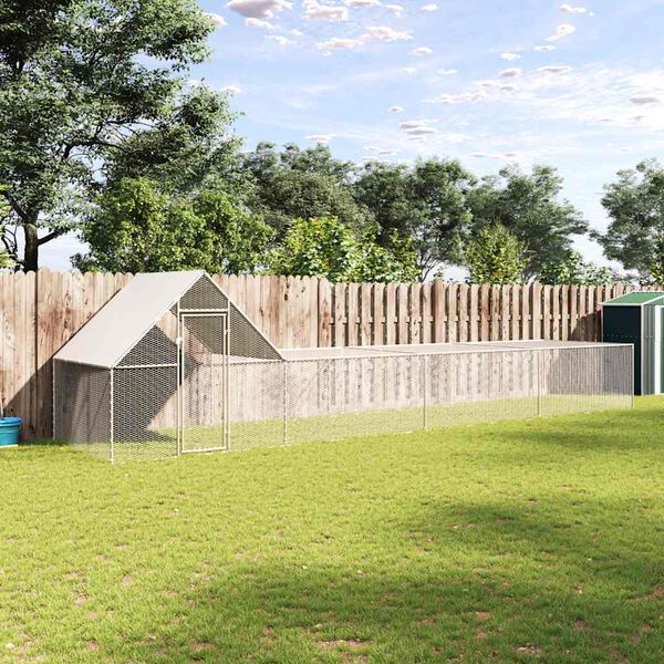 vidaXL Hühnerstall 8x2x2 m Verzinkter Stahl