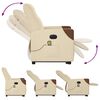 vidaXL Elektrischer Massagesessel mit Aufstehhilfe Creme Stoff